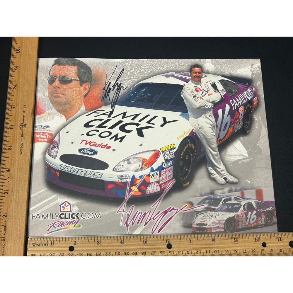 Autographed Rusty‎ Wallace FamilyClick com Ford Taurus NASCAR Racing Photo Print
